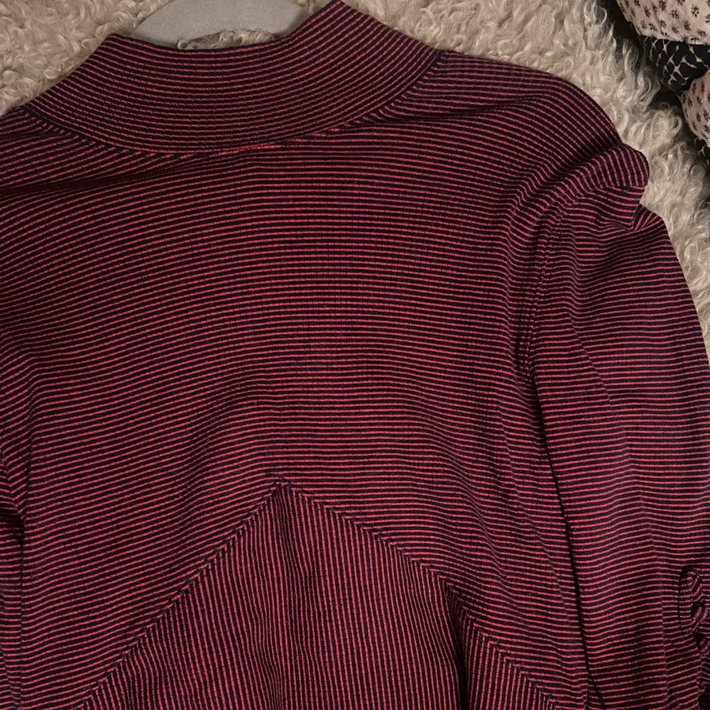 We The Free Burgundy and Black Cowl Neck Top